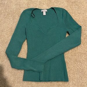 Green Rib knit top